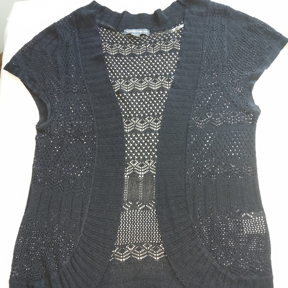 Black short sleeve sweater